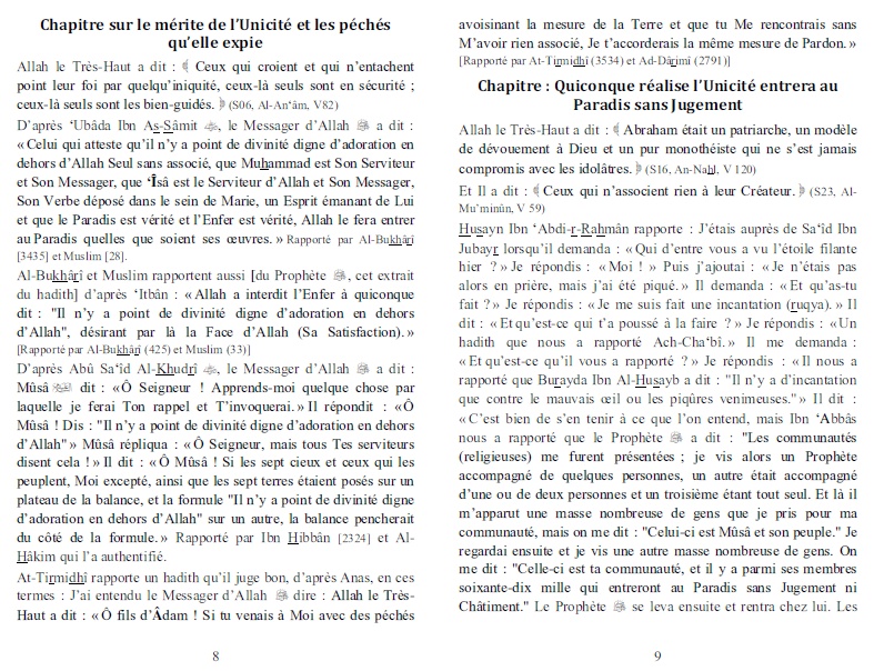 Le livre du Tawhid (L'unicité d’Allah) - (Bilingue FR-AR)